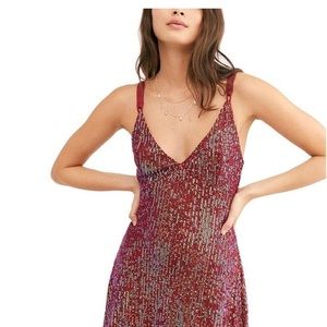 Free People Gold Rush Sparkly Sequined Dress
